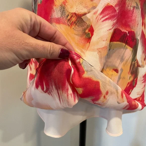 RW&CO. Vibrant Pink/Orange/White Abstract Sleeveless Blouse EUC - Picture 8 of 11